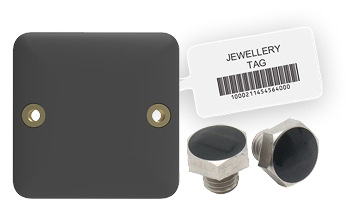 Different ID Tech RFID Tags, including jewelry, bolt, and mount-on-metal tags.